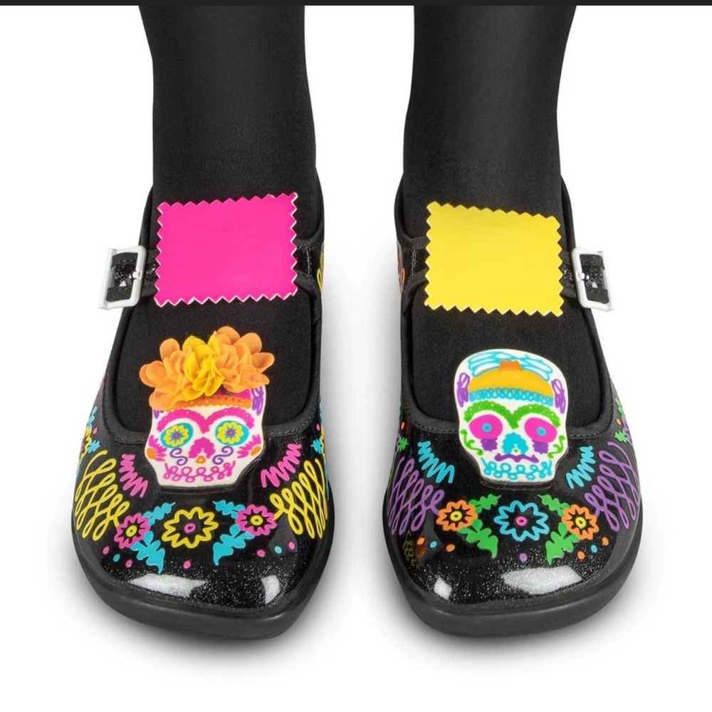 Hot Chocolate Design Sugar Skull Mary Jane Shoes